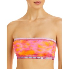 Platinum inspired by Solange Ferrarini Printed Bandeau Bikini Top, Pink, D