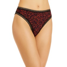 Platinum inspired by Solange Ferrarini Printed Crochet Bikini Bottom, Wine,Medium