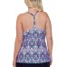 Plus Size Racerback Underwire Tankini Top, Multi, 18W