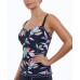  Monaco Printed D-Cup Tankini Top Women’s Swimsuit, Blac, 38