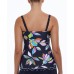  Monaco Printed D-Cup Tankini Top Women’s Swimsuit, Blac, 38