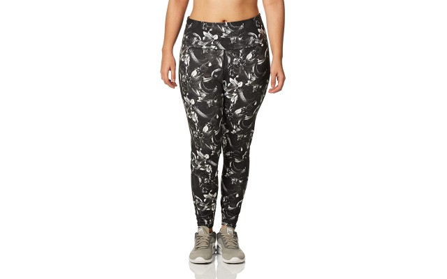  Women’s Printed Train High-Waist 7/8 Tights, Black-White, X-Large