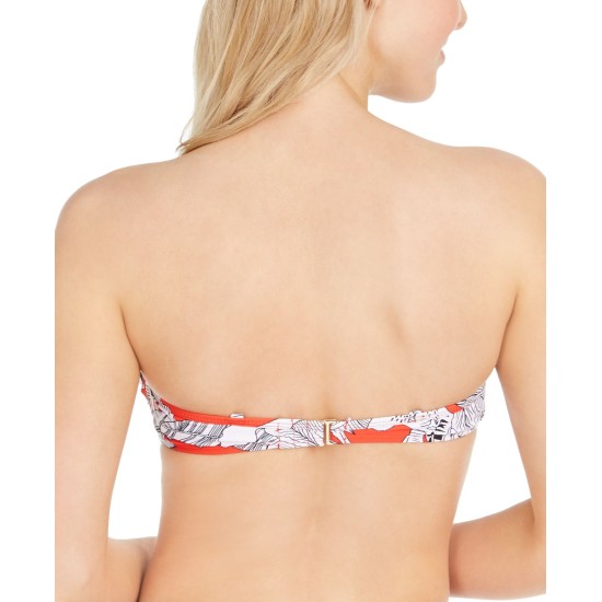  RACHEL Rachel Island Getaway Ruffle Bandeau Bikini Top, Small, Multicolor