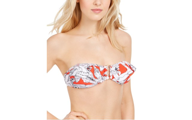  RACHEL Rachel Island Getaway Ruffle Bandeau Bikini Top, Small, Multicolor