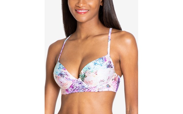  Snake-Print Bustier Bikini Top Women’s Swimsuit, Multi, M