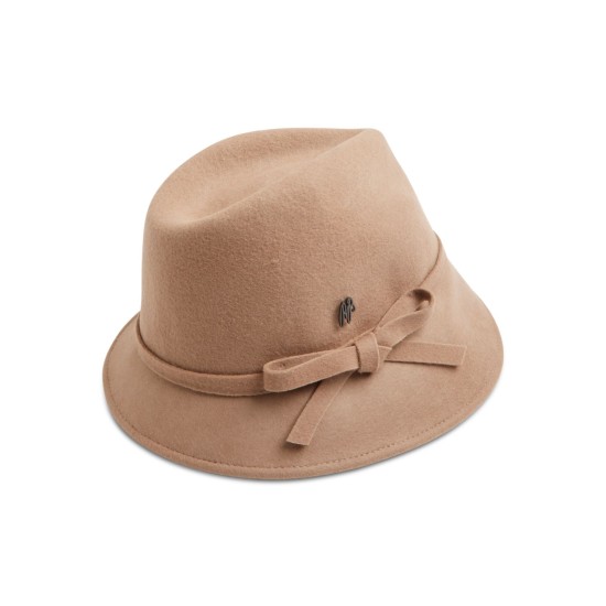  Asymmetric Wool Felt Alpine Hat,Brown