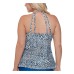  Curve Plus Size Kenya Rosalie Underwire Tankini Top Women’s Swimsuit, White-Multi, 22W