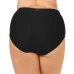  Curve Ruched Costa Tummy Control High-Waist Bikini Bottoms, 20W, Black