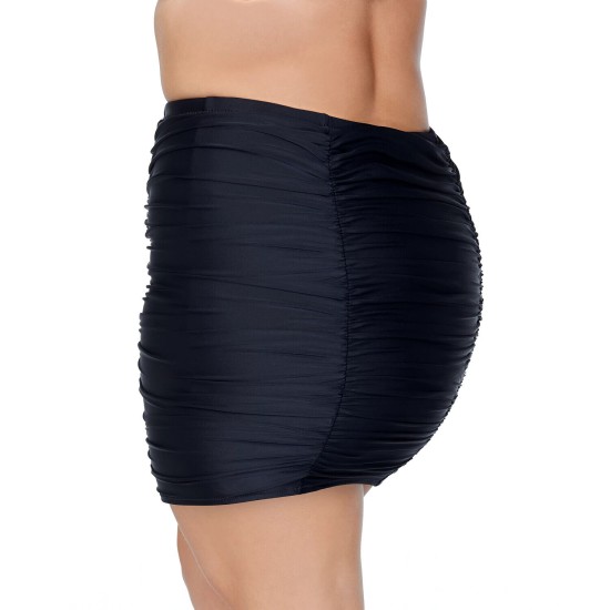 Raisins Curve Trendy Plus Size Costa Swim Skirt Women’s Swimsuit, Black, 22W