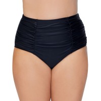 Raisins Curve Trendy Plus Size Costa Bikini Bottoms, Black,14W