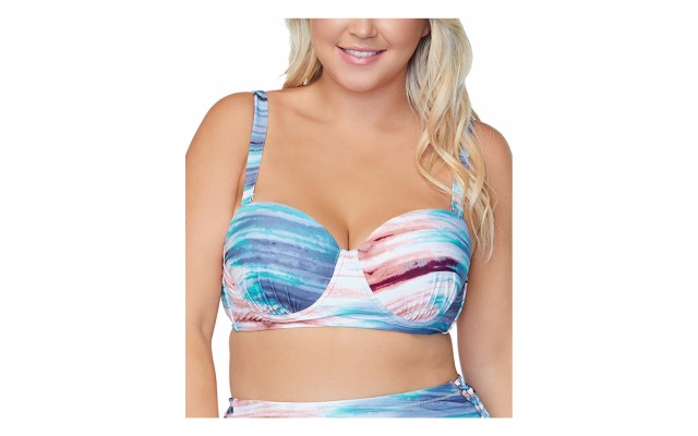  Curve Trendy Plus Size Lush In The Shallows Bra Bikini Top Women’s Swims, Multi. 16W
