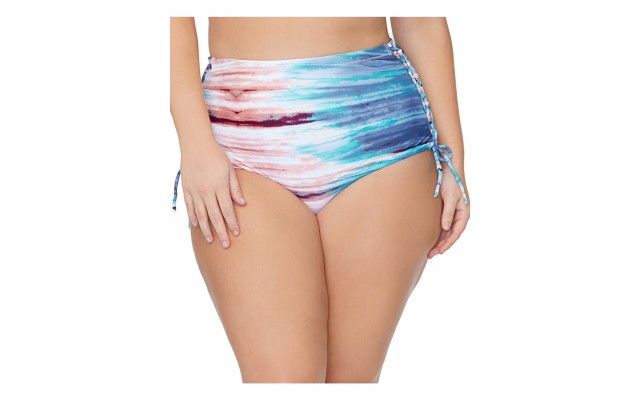  Curve Trendy Plus Size North Shore In The Shallows Printed Bikini Bottom, Multi, 18W