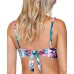  Juniors’ Haute Bloom Twist-Front Bikini Top, Large, Multicolor