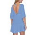  Juniors Solid Tavarua Dress Cover-Up, Blue, XL
