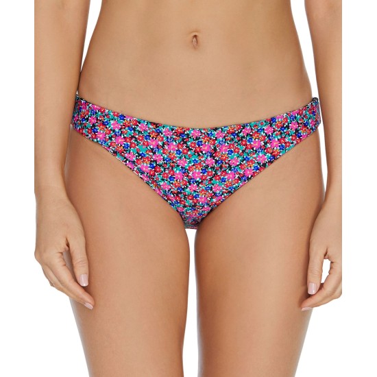  Juniors’ Sunshine Gypsy Reversible Lowrider Bikini Bottoms, Medium, Pink
