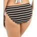  BLACK Metallic-Stripe Ring Hipster Bikini Swim Bottom, Black, 4