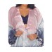  Plus Size Tie-Dye Caftan Swim Cover Up, Pink/Blue
