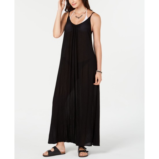  Sleeveless Cover-Up Maxi Dress Women’s Swimsuit, Black, XL
