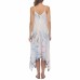 Raviya Tie-Dye Crochet-Trim High-Low Cover-Up Dress Women’s Swimsuit, Pastel-Pink, Large