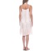  Tiered Striped Cover-Up Dress Women’s Swimsuit, White, S