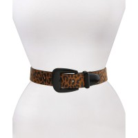 Rebecca Minkoff 35MM Leopard-Print Leather Belt, Leopar- Medium