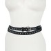  Stud Double Wrap Leather Belt,Small, Black