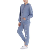 Rebellious One Juniors’ Lightning-Graphic Sweatpants, Blue, Medium