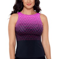 Reebok Endless Endurance High Neck Tankini Top, 14, Pink