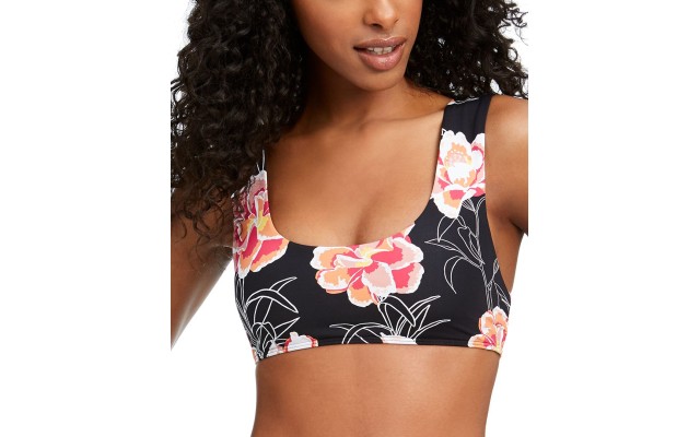  Juniors’ Floral-Print Bralette Bikini Top, X-Large, Multicolor