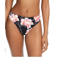 Roxy Juniors’ Floral-Print High-Leg Bikini Bottoms, Large, Multicolor
