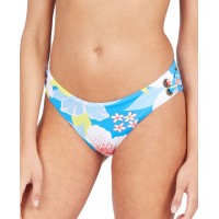 Roxy Printed She Just Shines Lace-Up Bikini Bottoms, Large, Blue