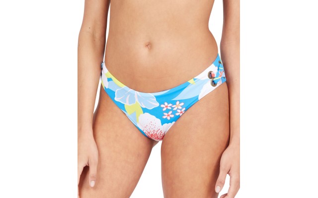  Printed She Just Shines Lace-Up Bikini Bottoms, Large, Blue