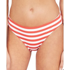 Roxy Striped Hello July Full-Coverage Bottoms, Large, Red/White