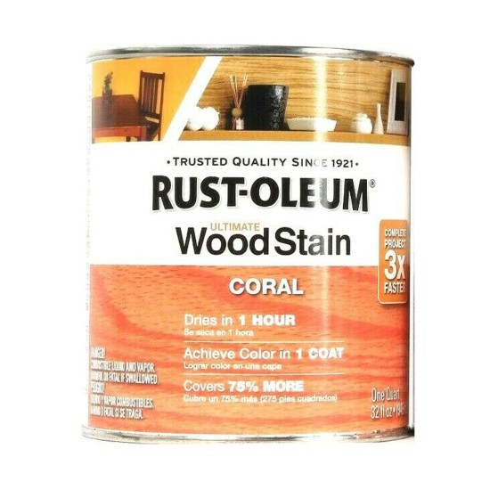  32 Oz Ultimate Wood Stain One Coat Coral Dries In 1 Hour