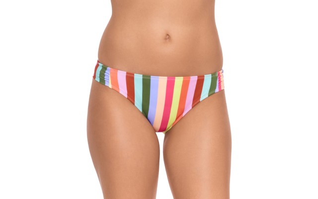 Salt  + Cove Cabana Stripes Tab-Side Hipster Bikini Bottoms, Multi, XS