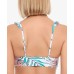 Salt Cove Calm Palm Printed Ruffled Bikini Top, Blue Tropical,  Small