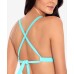  Crochet X-Back Triangle Bikini Top, Light Blue, Light Blue, S