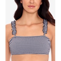 Salt + Cove Gingham Bikini Top, Large, Black/White