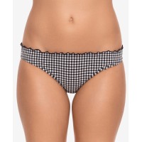 Salt + Cove Gingham Ruffled Hipster Bikini Bottoms, X-Large, Black