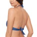  Juniors’ Banded Push-Up Halter Bikini Top, X-Small, Navy