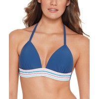 Salt + Cove Juniors’ Banded Push-Up Halter Bikini Top, Slate, X-Large
