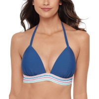 Salt + Cove Juniors’ Banded Push-Up Halter Bikini Top, X-Small, Navy