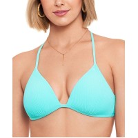 Salt + Cove Juniors' Crinkle Texture Push-Up Bikini Top, Light Blue, Light Blue, XL