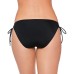  Juniors’ Lace-Up Hipster Bikini Bottoms, Medium, Black