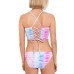  Juniors Lace-Up-Back High-Neck Swim Top, Medium, Multicolor