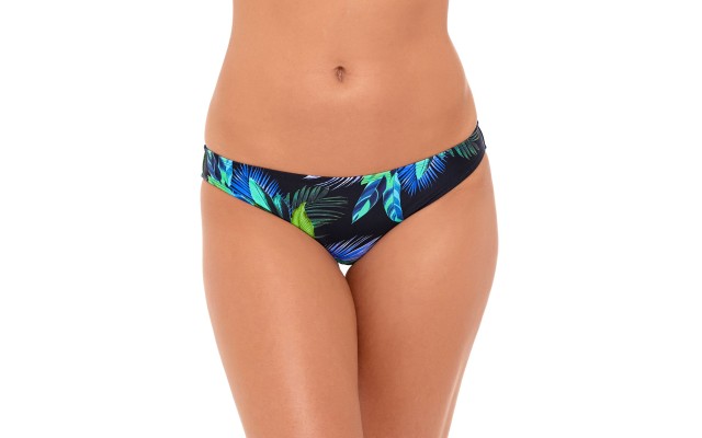  Juniors’ Printed Hipster Bikini Bottoms, X-Small, Black