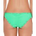  Juniors’ Pucker Up Ruffled Hipster Bikini Bottoms, Large, Green