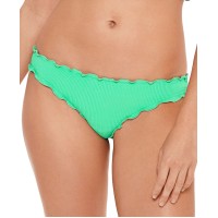Salt + Cove Juniors’ Pucker Up Ruffled Hipster Bikini Bottoms, Large, Green