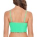  Juniors’ Ruffled Bikini Top, Green, M