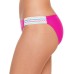  Juniors’ Solid Banded Hipster Bikini Bottoms, Medium, Pink